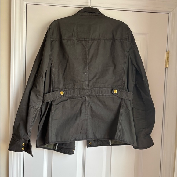 J Crew women’s relaxed boyfriend field jacket green large utility - Picture 2 of 3